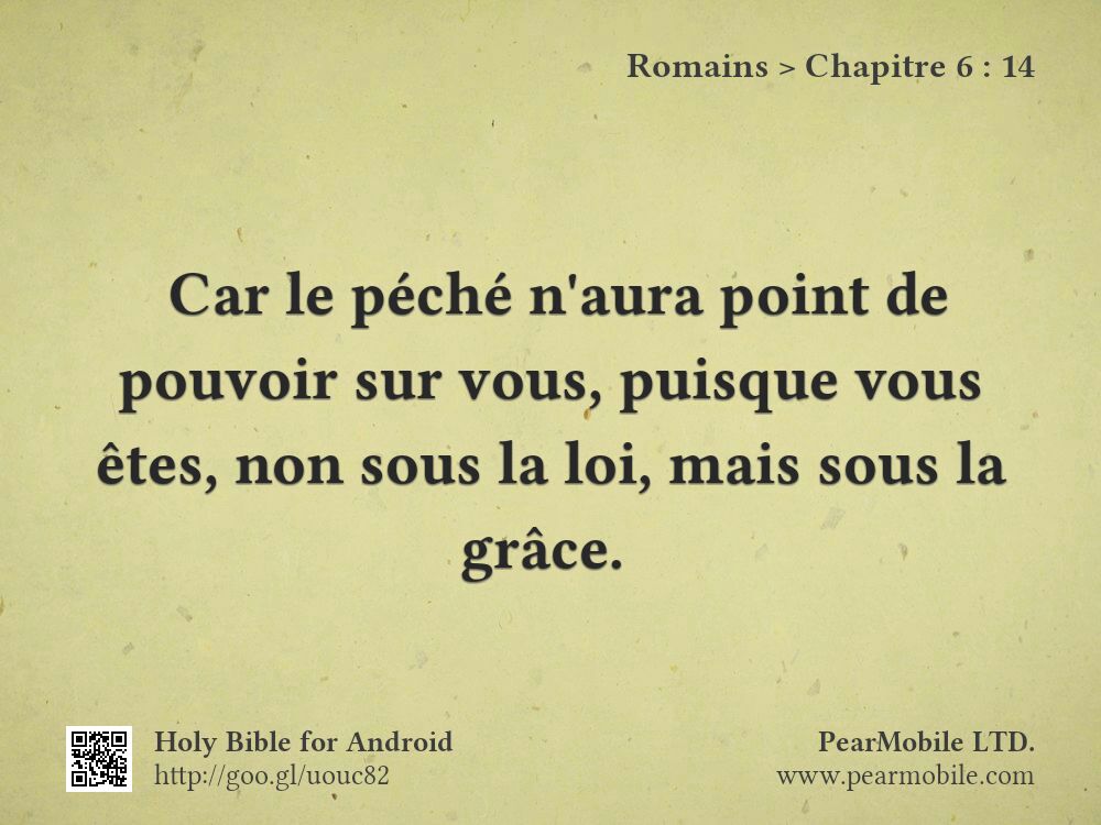 Romains, Chapitre 6:14